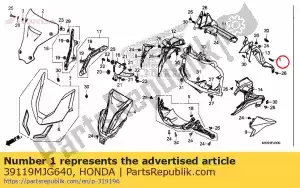 Honda 39119MJG640 passe-fils, boîte audio - La partie au fond