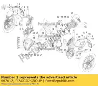 667612, Piaggio Group, tubo di collegamento parafango sinistro piaggio mp zapm75100 zapta0100 125 300 2011 2016 2017 2018 2019, Nuovo