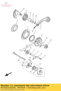 yamaha 905083260900 resorte, torsión (32n) - Lado inferior