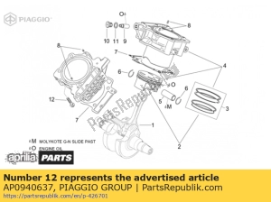 aprilia AP0940637 parafuso c / flange - Lado inferior