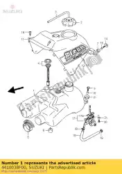 Ici, vous pouvez commander le assy de réservoir, carburant auprès de Suzuki , avec le numéro de pièce 4410038F00: