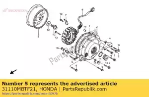 Honda 31110MBTF21 flywheel comp. - Bottom side