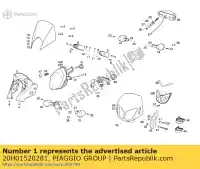 20H01520281, Piaggio Group, carcasa faro ngr.omb.drd 50cc derbi senda 50 2005, Novo