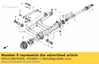 43431MK4000, Honda, braço, rr.brake stop honda pc pacific coast  xbr s xbr500 xbr500s pc800 800 500 , Novo