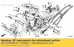 Honda 90105MENA30 perno, brida, 10x37 - Lado inferior