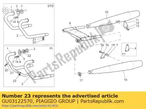 Piaggio Group GU03122570 abrazadera de la manguera - Lado inferior