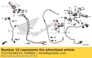 honda 53172KSK670 wspornik, d?. d?wignia klamki - Dół