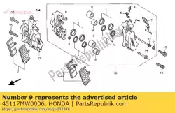 Aqui você pode pedir o pistão em Honda , com o número da peça 45117MW0006: