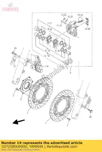 yamaha 1D72580U0000 conjunto de pinza (derecha) - Lado inferior