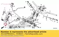 35100MKSE01, Honda, switch assy comb&lock honda crf1100a2 crf1100a crf1100d2ld4 crf1100d2d4 crf1100d 1100 , Nieuw