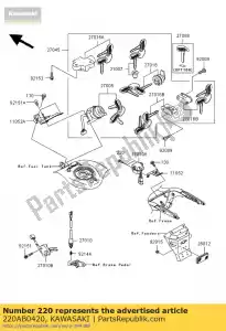 kawasaki 220AB0420 parafuso-pan-cros, 4x20 comum - Lado inferior