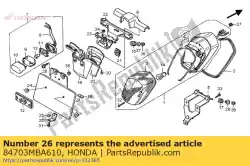 Tutaj możesz zamówić mocowanie, tablica rejestracyjna od Honda , z numerem części 84703MBA610: