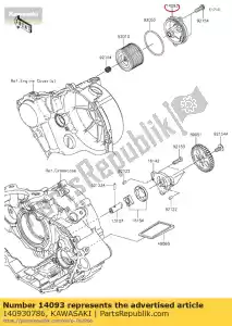 kawasaki 140930786 01 tampa, filtro de óleo - Lado inferior