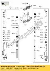 Tutaj możesz zamówić amortyzator, widelec, lewa, czarny zr800 od Kawasaki , z numerem części 44071089730F: