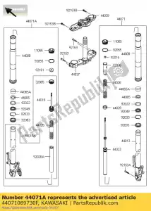 kawasaki 44071089730F demper-assy, ??vork, lh, zwart zr800 - Onderkant