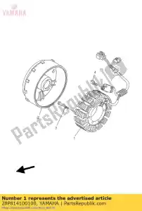 yamaha 28P814100100 bobina do estator - Lado inferior