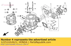 Aqui você pode pedir o junta, cabeça do cilindro em Honda , com o número da peça 12251GS2621: