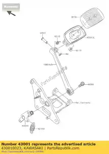 Kawasaki 430010023 lever-brake - Bottom side