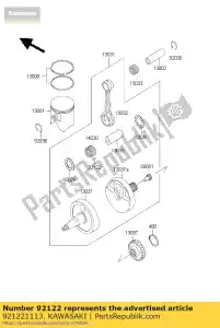 kawasaki 921221113 rouleau-b6 13034-1051 kx500-e4 - La partie au fond