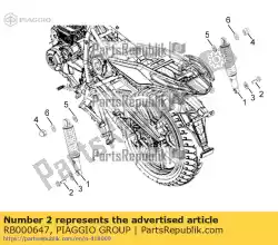 Aqui você pode pedir o te schroef com lente, m10x1,25 em Piaggio Group , com o número da peça RB000647: