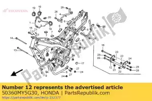 Honda 50360MY5G30 pipe, fr. cross - Bottom side