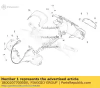 1B002077000DE, Piaggio Group, coperchio manubrio anteriore piaggio medley rp8ma0120, rp8ma0121 rp8ma0200, rp8ma0210, rp8ma0220, rp8ma024, rp8ma0211,  rp8ma0220, rp8ma0221 125 150 2016 2017 2018 2019 2020, Nuovo