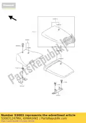 Qui puoi ordinare pelle, sedile anteriore, bl zx400-l1 da Kawasaki , con numero parte 530031247MA: