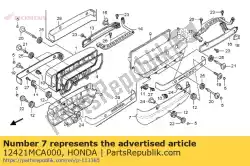 Ici, vous pouvez commander le couverture, l. Côté culasse auprès de Honda , avec le numéro de pièce 12421MCA000: