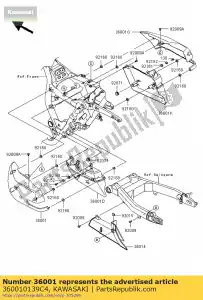 kawasaki 360010139C4 lado de la cubierta, lh, upp, m.gray vn170 - Lado inferior