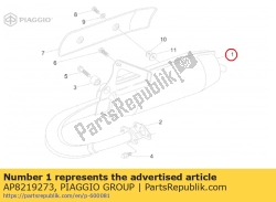 Aprilia AP8219273, Tuyau d'échappement, OEM: Aprilia AP8219273