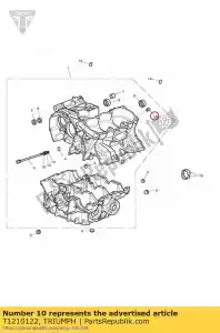 triumph T1210122 tuleja, dysza oleju, alternator - Dół