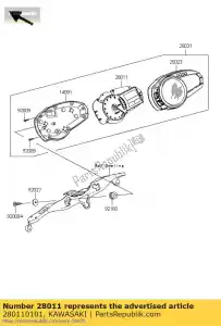 Kawasaki 280110101 medidor, tacho2lcd - Lado inferior