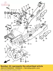 Yamaha 26H147960000 banda, silenciador 3 - Lado inferior