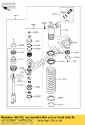Here you can order the rod,piston from Kawasaki, with part number 461020087: