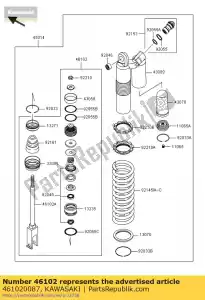 Kawasaki 461020087 tige, piston - La partie au fond