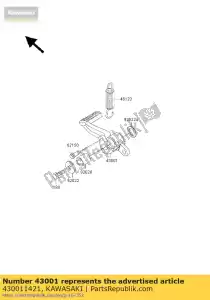 kawasaki 430011421 remhendel, pedaal zx1200-a1 - Onderkant