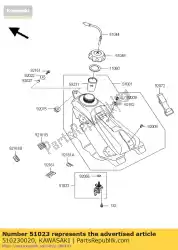 tap-assy, ?? Brandstof van Kawasaki, met onderdeel nummer 510230020, bestel je hier online: