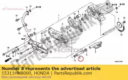 Aquí puede pedir tubería a, aceite de Honda , con el número de pieza 15311HN8000: