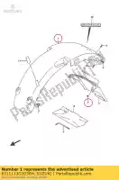 6311113G3030H, Suzuki, lichaam, rr spatbord suzuki rv 125 2007 2008 2009 2010 2015 2016, Nieuw