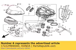 Honda 17222MBW000 lacre a, caixa do filtro de ar - Lado inferior