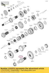 kawasaki 131070785 01 shaft,4th,13t - Bottom side