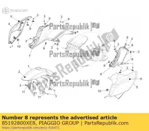 Piaggio Group 85192800XE8 lh painel lateral. cinza - Lado inferior