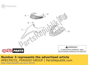 aprilia AP8239232 waterkoeler rooster. zwart - Onderkant