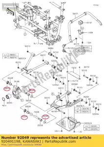 kawasaki 920491198 aceite de sello, nudillo klf185-a1 - Lado inferior