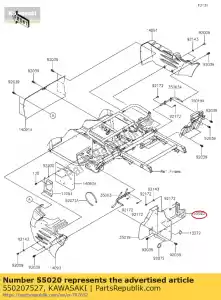 kawasaki 550207527 01 guarda, ventilador de refrigeração - Lado inferior