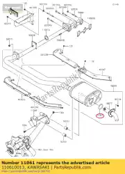 Here you can order the gasket,exhaust pipe from Kawasaki, with part number 110610013: