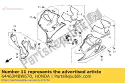 Tutaj możesz zamówić mat c, l. Dolna maska od Honda , z numerem części 64463MBW670: