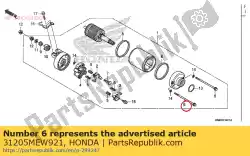 Here you can order the bolt, setting from Honda, with part number 31205MEW921: