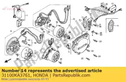 Here you can order the no description available at the moment from Honda, with part number 31100KA3761: