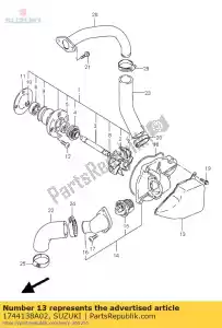 Suzuki 1744138A02 deksel, wat.pomp - Onderkant